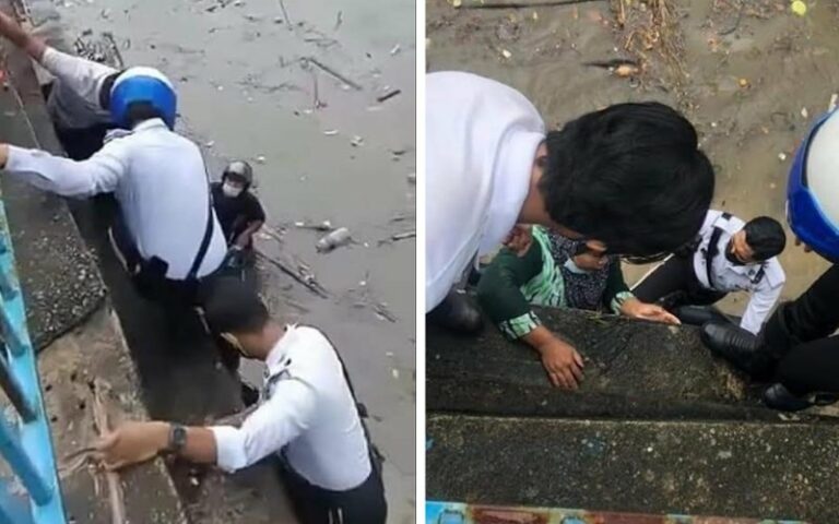 Polis trafik selamatkan 3 beranak nyaris hanyut ketika memancing