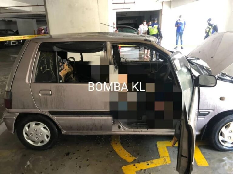 Warga emas terbakar dalam kereta