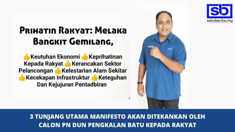 [VIDEO] 3 tunjang utama manifesto akan ditekankan oleh calon PN DUN Pengkalan Batu kepada rakyat