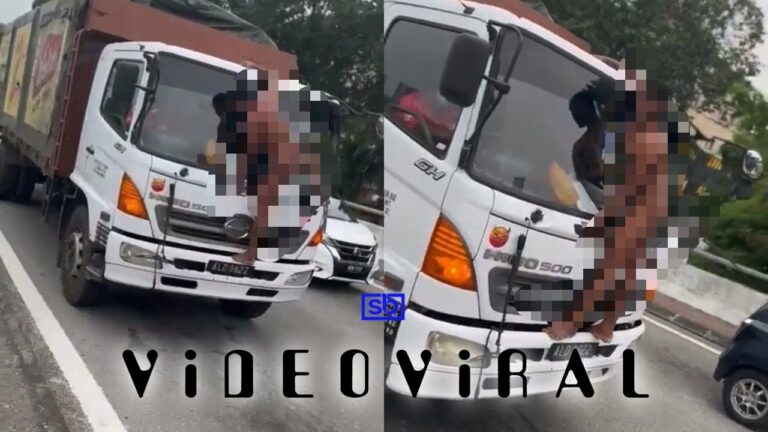 [VIDEO] Lelaki bogel panjat hadapan lori seperti ‘Spiderman’ disahkan sakit mental