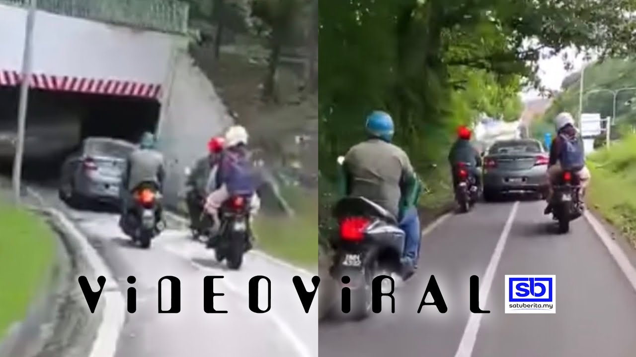 [VIDEO] Pemandu dan saksi kereta dipandu di laluan motosikal dikesan polis