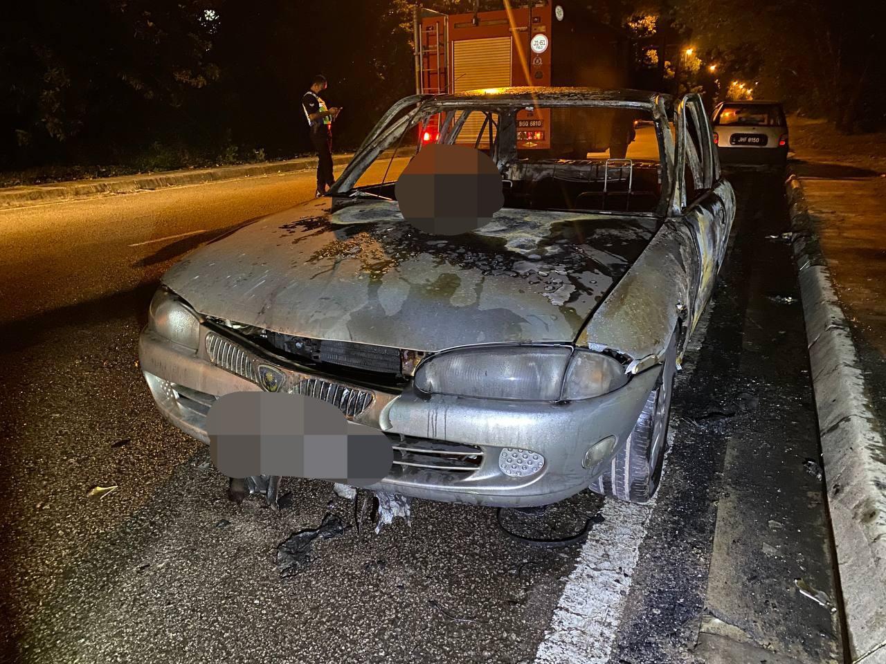 Lelaki putus tangan, jari, rentung dalam kereta terbakar