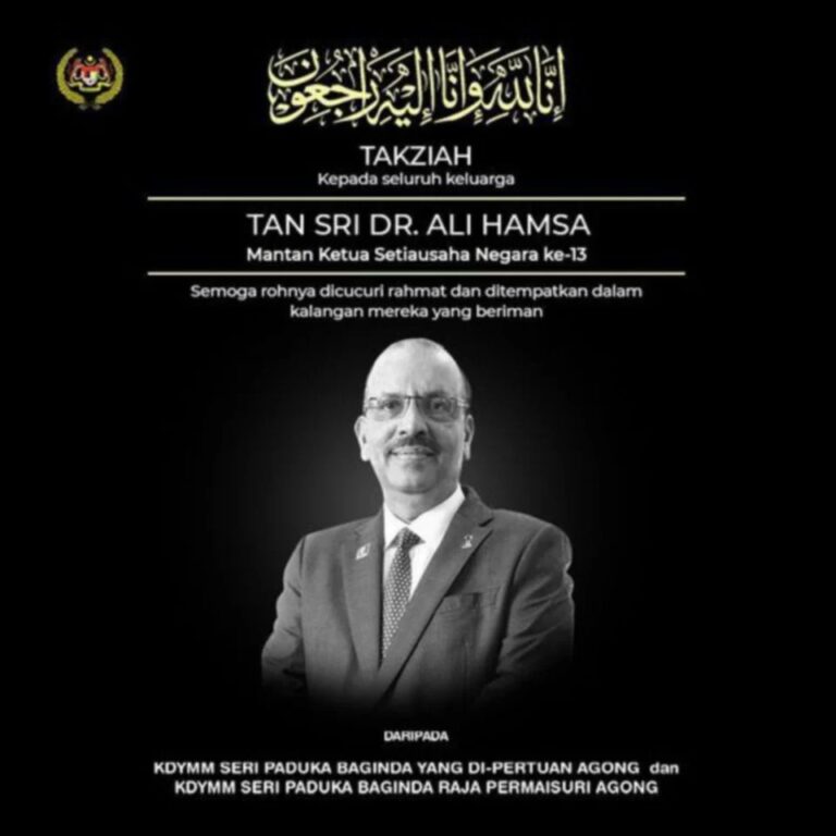 Agong, Raja Permaisuri zahir ucapan takziah atas pemergian Ali Hamsa
