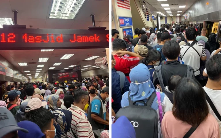 Stesen sesak pagi Hari Kebangsaan, tren LRT tak ambil penumpang 