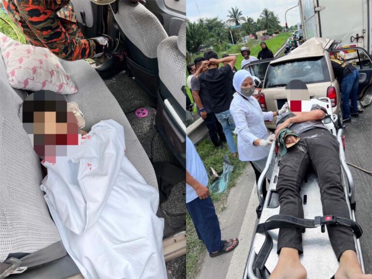 Anak maut, bapa parah selepas kereta dipandu langgar lori