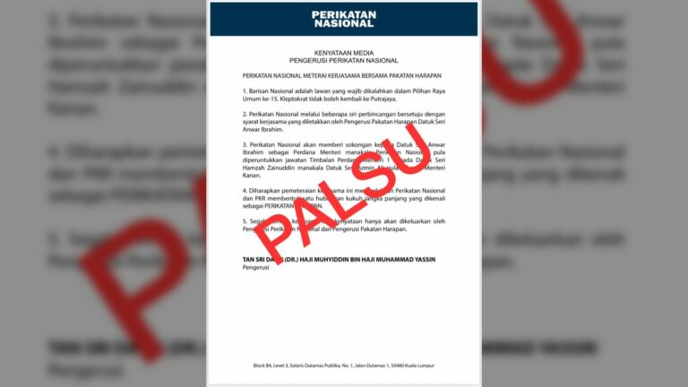 Kenyataan media kerjasama PN-PH adalah palsu