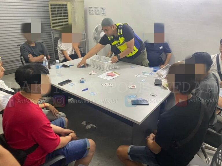 9 lelaki ditahan ketika berjudi, wang pertaruhan hampir RM20,000 dirampas