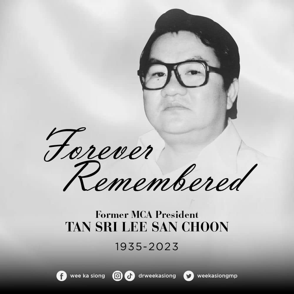 Bekas Presiden MCA, Tan Sri Lee San Choon meninggal dunia
