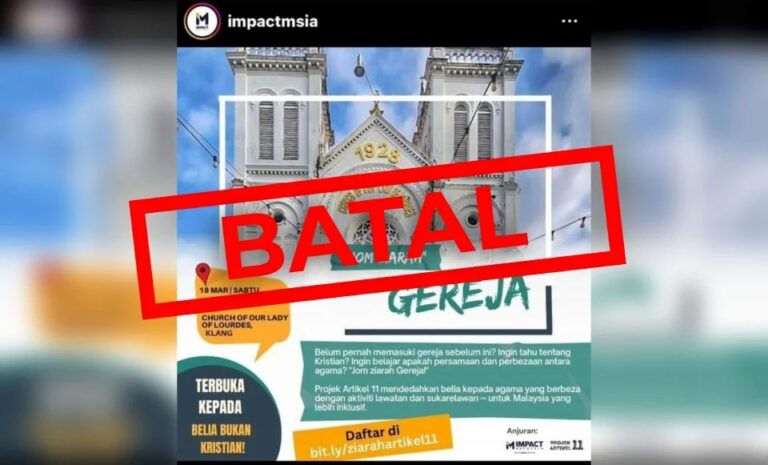 Polis siasat penganjuran program ‘Jom Ziarah Gereja’