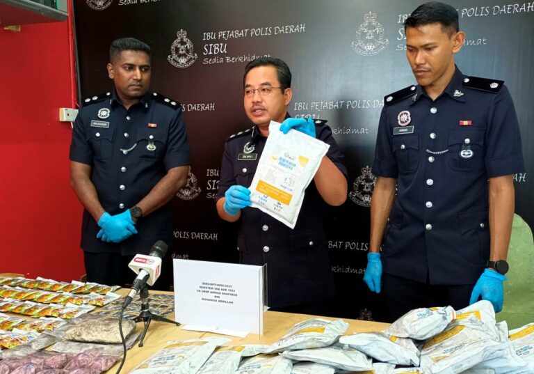 Polis tahan lelaki edar dadah bernilai lebih RM400,000 di Sibu